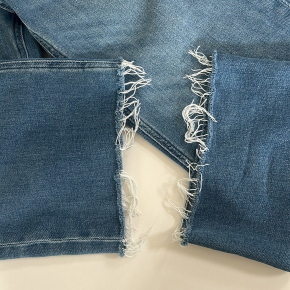 Boyish The Mikey High Rise Wide Leg Jeans Raw Hem Authentic Stretch Size 25 - Picture 5 of 12